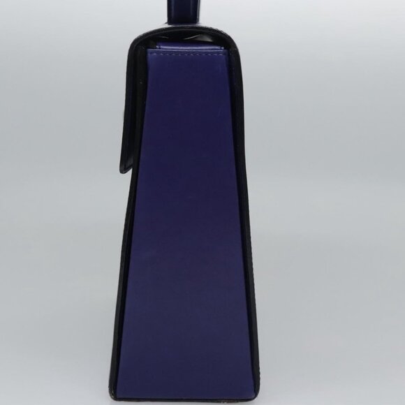 CELINE Hand Bag Leather Blue Gold Auth BD984 - Picture 4 of 16